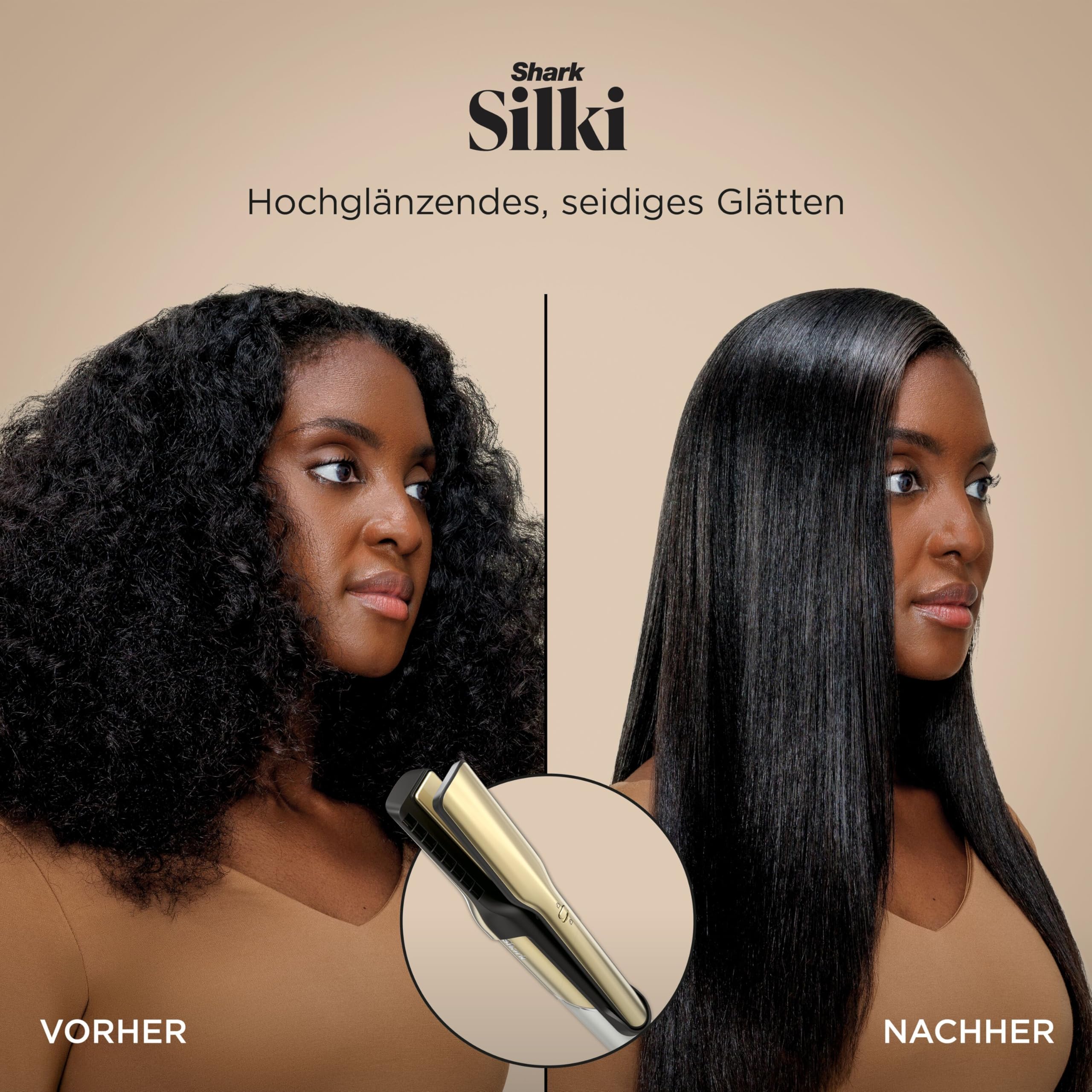 Shark Glam Multistyler Haartrockner mit Keramik Gloss-Lock-Technologie Styling-Aufsätzen Silki Glossi