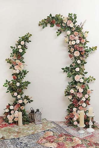 Miniatura 4 de YYHUAWU Juego de flores artificiales, caja de hojas de flores falsas con tallos para ramos de boda, centros de mesa, arreglos florales, decoración