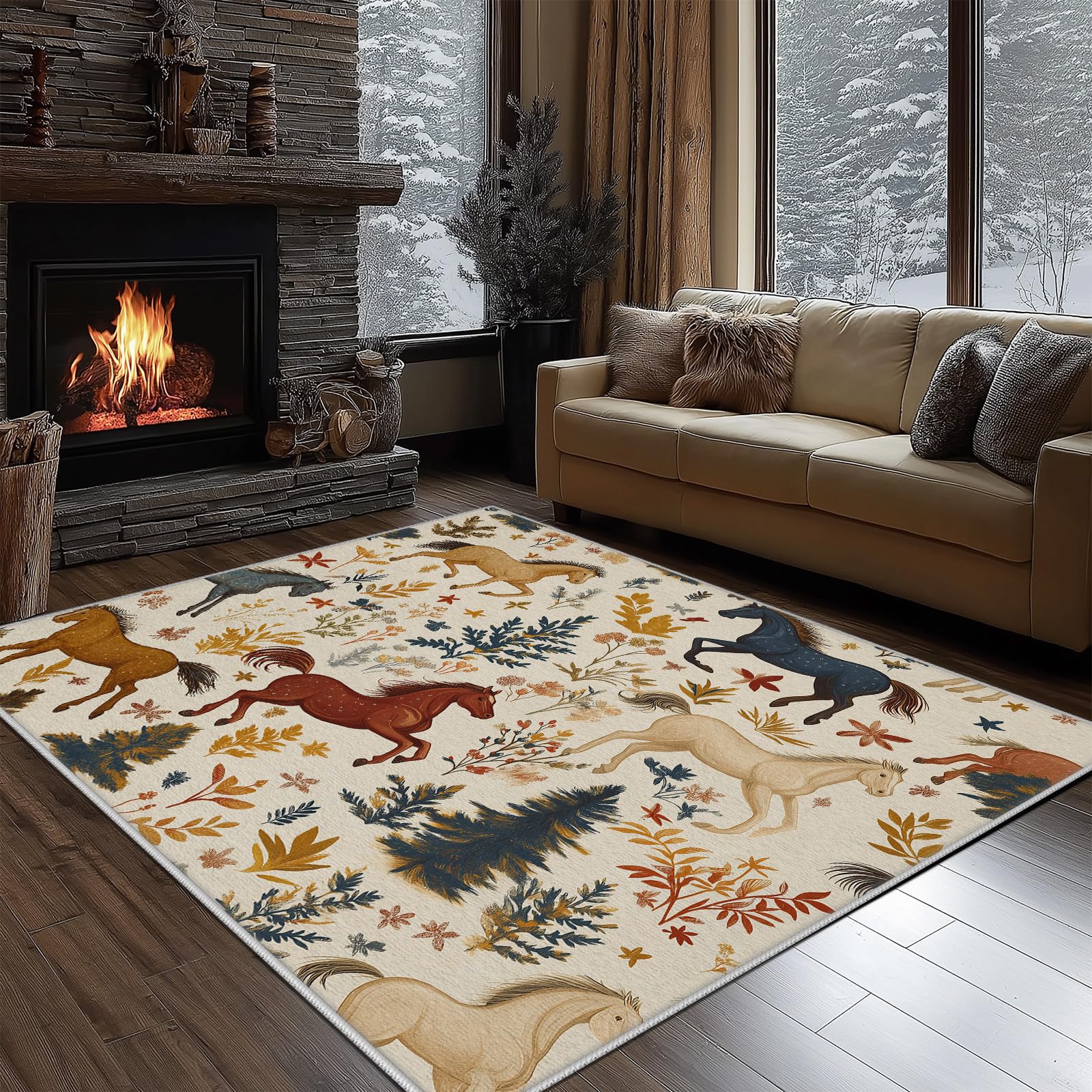Tapis de chambre lavable en machine résistant et antidérapant