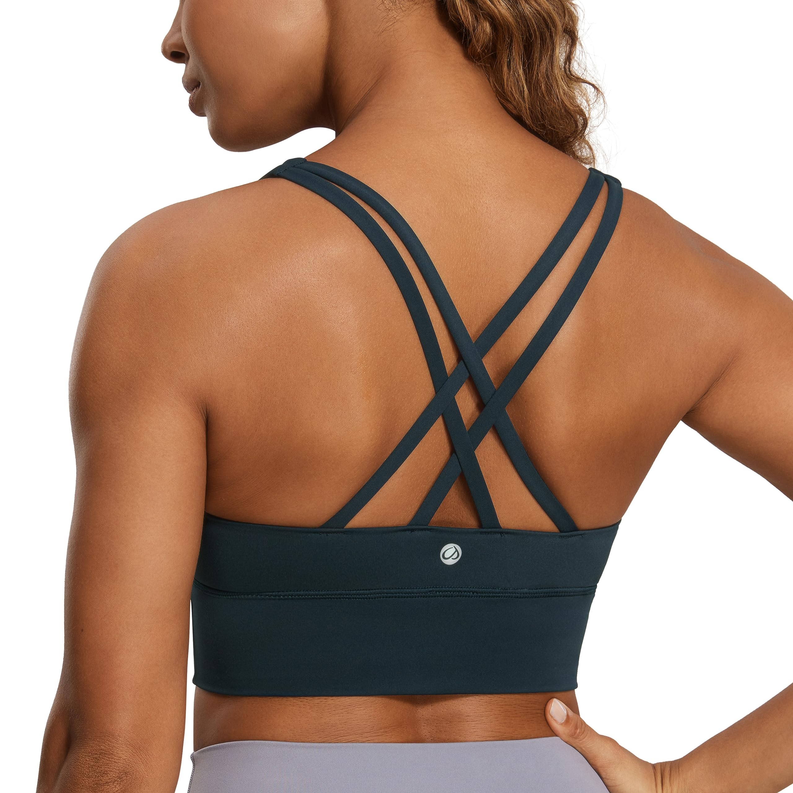CRZ YOGA Mujer Tirantes Sujetadores Deportivos Sin Alambre Acolchado Entrenamiento Crop Camiseta Top
