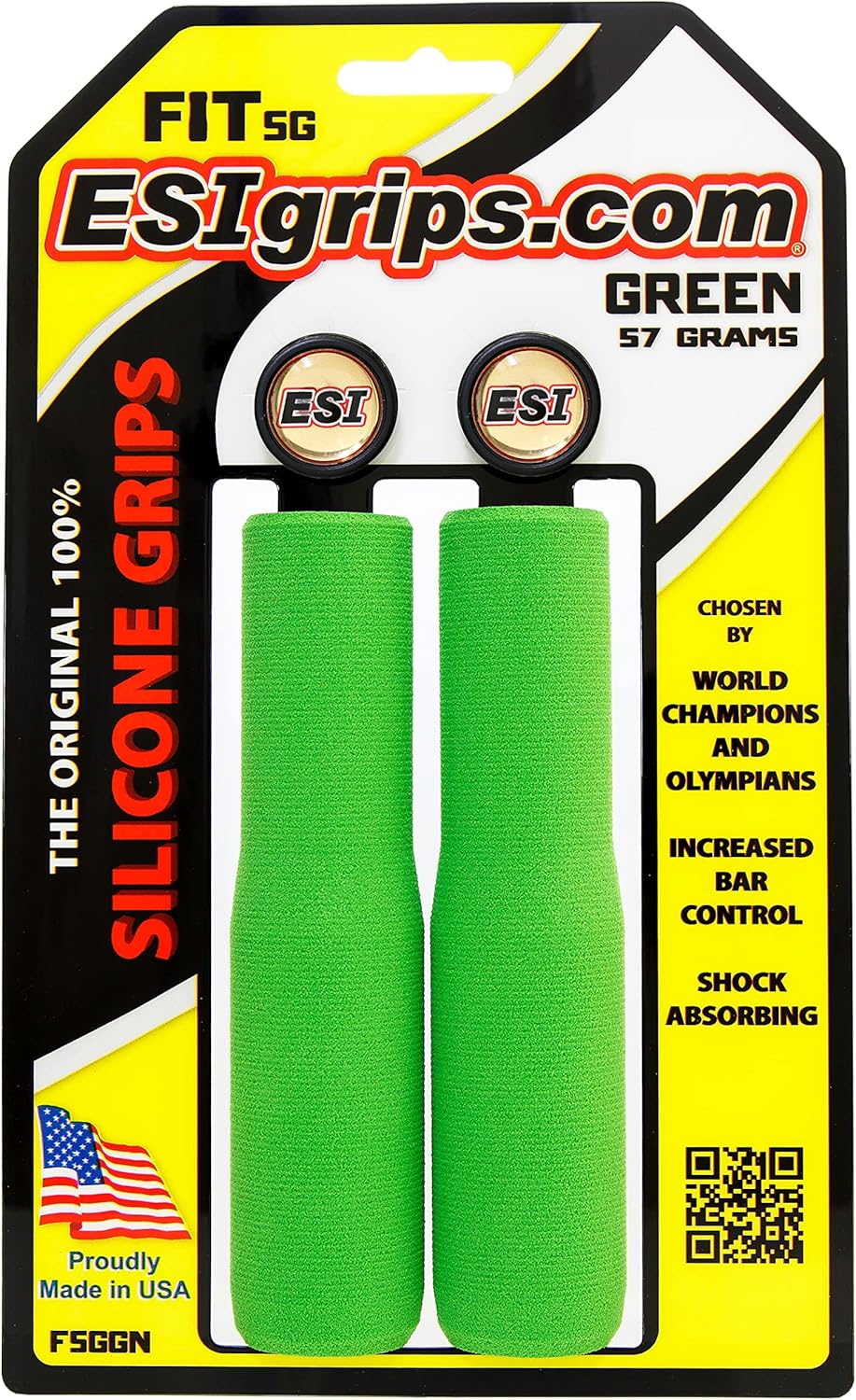 ESI Grips Fit Sg Mountain Bike Grip Green, One Size