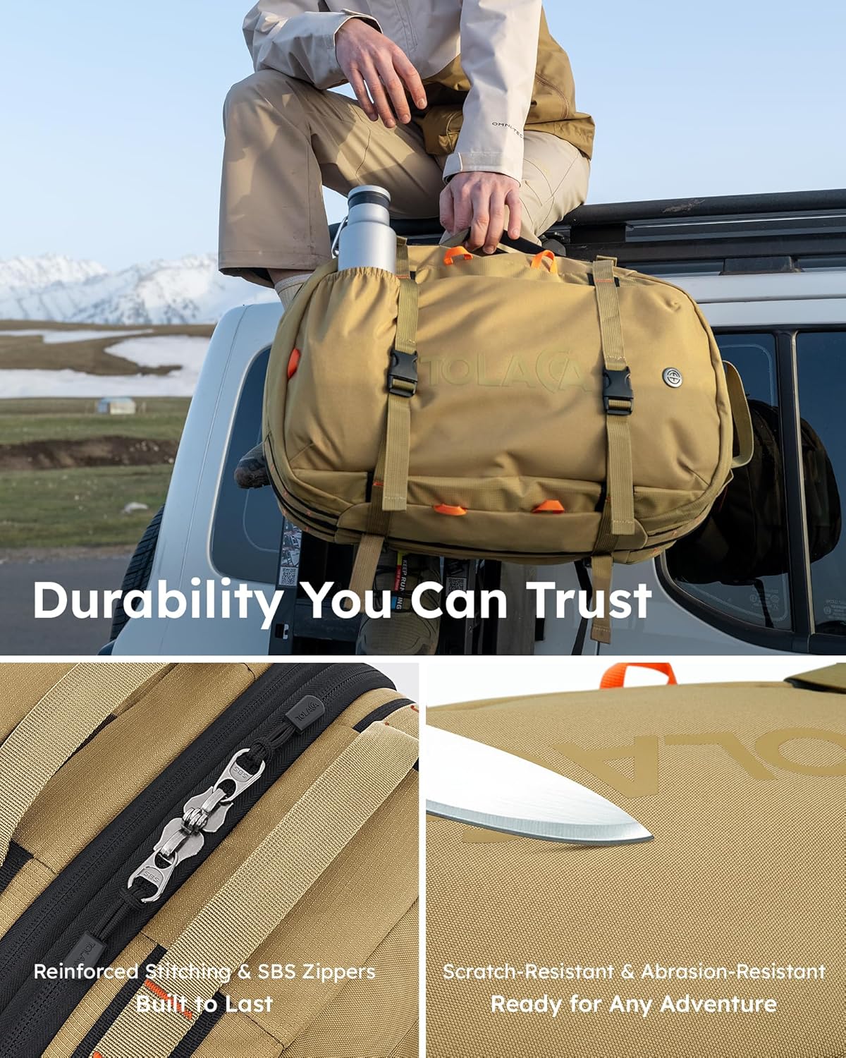 Tolaccea Travel Backpack for Men Women, 40L-50L Carry On Backpack with Wet Dry Compartment, TSA Approved Laptop Daypack Fits 15.6", Convertible Expandable Large Rucksack Duffel Bag for Work Travel - Image 7