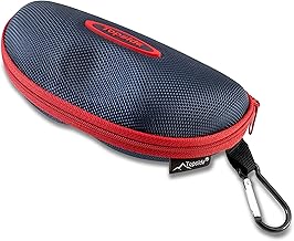 TOPSIDE Unisex Men Women Hard Glasses Case with Zip Closure - Includes Carabiner Hook, Lanyard, Pouch and Microfibre Cloth