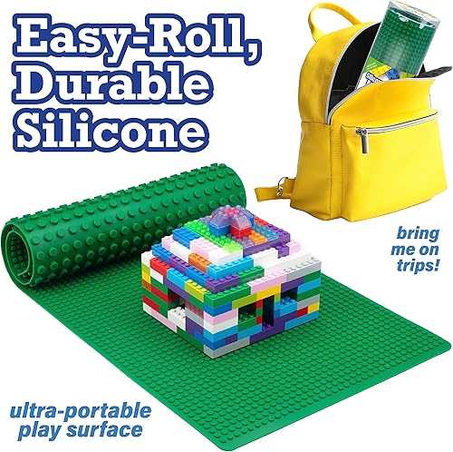 Miniatura 3 de Tapete de ladrillos para construir por SCS, enrollable, doble cara de silicona, 32 pulgadas de largo para mesas de actividad (pendiente de patente)