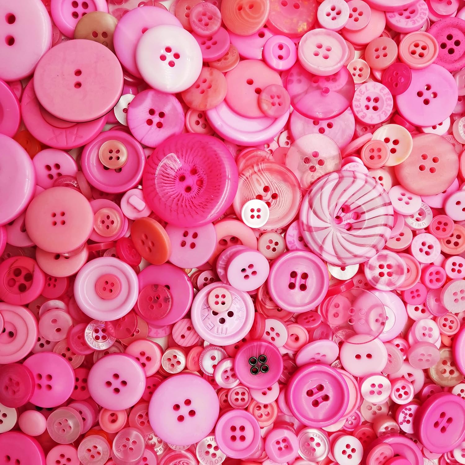 1600Pcs Pink Buttons for Crafts in Bulk Assorted Sizes Pink Craft Button Assortment for Crafting Sewing DIY Art Decor