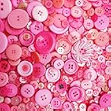 Qovydx 1600Pcs Pink Buttons for Crafts in Bulk Assorted Sizes Pink Craft Button Assortment for Crafting Sewing DIY Art Decor