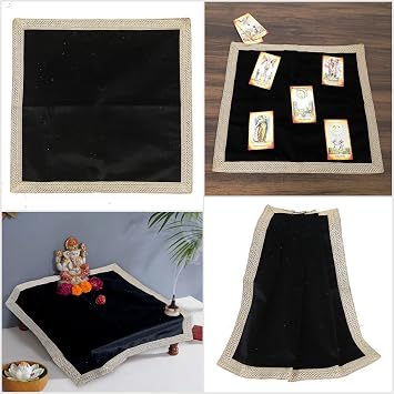 Indian Consigners Small Solid Color Velvet Cloth for Multipurpose Use (Black), ICV1818