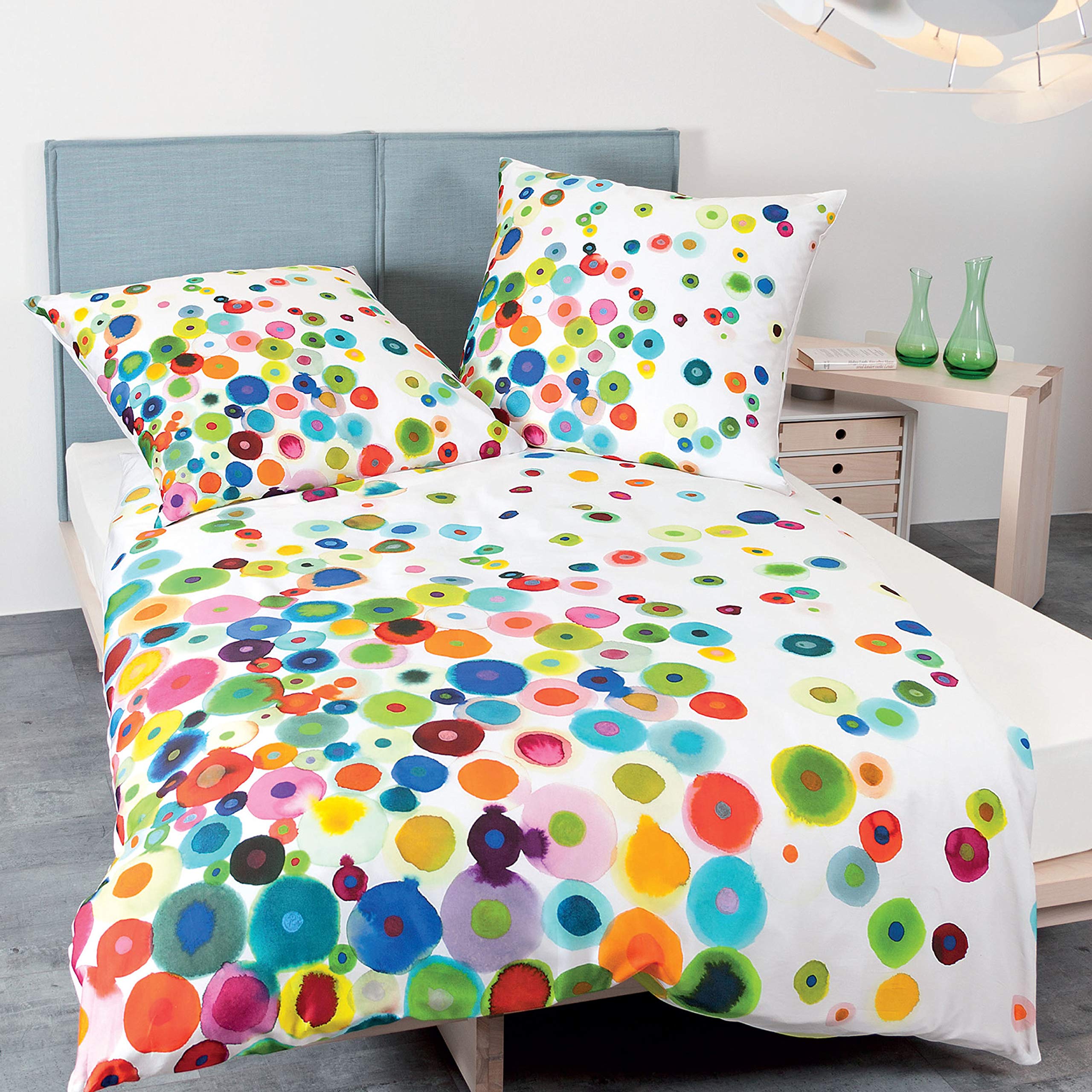 Janine Design Mako-Satin Bettw?sche modern Art 42030-09 Multicolor 1 Bettbezug 135 x 200 cm + 1 Kissenbezug 80 x 80 cm