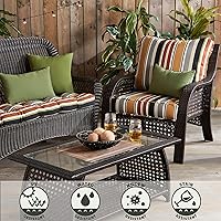 Vista 109 de Greendale Home Fashions 2-Piece Outdoor Deep Seat Cushion Set, Steel Blue Stripe