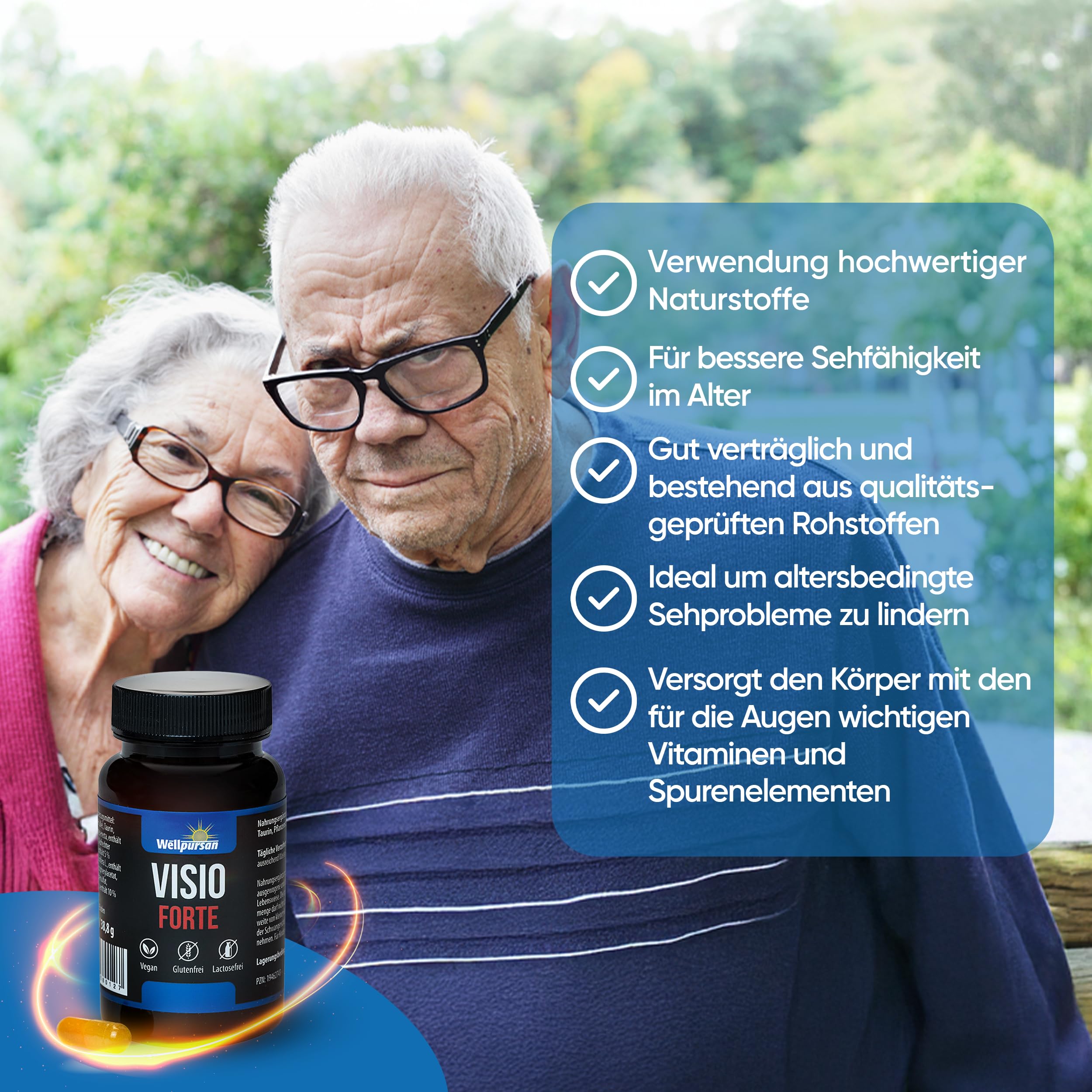 Wellpursan Visio forte (3 x 60 Kapseln) – Hochdosierte Augenvitamine & Augen Kapseln für verbesserte Sehkraft und Augengesundheit – Ideal für 50+ – Augenvital & Augenwohl