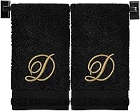 Vista 8 de Toallas de mano beige para baño, monogramadas, toallas turcas de algodón de lujo, bordadas en Estados Unidos, juego de 2, elige el color y la letra