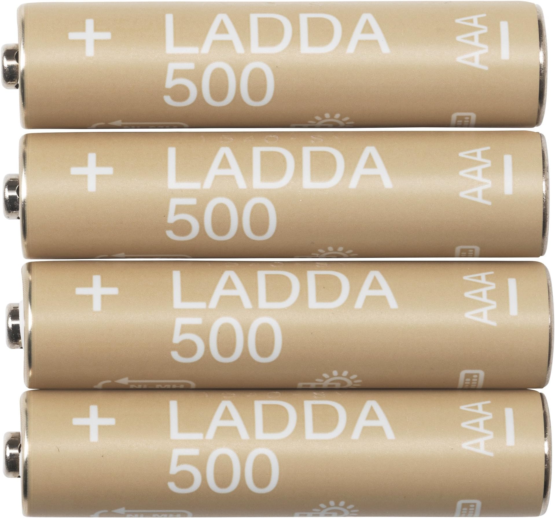 IKEA Ladda rechargeable batteries; 500; HR03 AA 1.2 V, pack of 4.