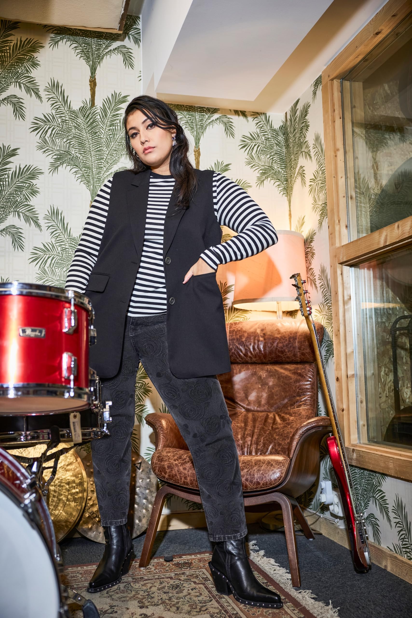 Studio Untold Damen große Größen Übergrößen Plus Size Anzugweste, oversized, Rückenschlitz mit Knopf 845952