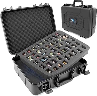 CASEMATIX Miniature Storage Case with Hard Shell & Customizable Foam – Travel Case Compatible with Warhammer 40K, DND, RPG Miniatures, Large Units, Vehicles & Tabletop Figures