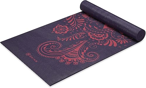 Gaiam - Tapete de yoga, estampado, extragrueso y antideslizante, de 1564 de pulgada de grosor, para todo tipo de yoga, pilates y ejercicios en el