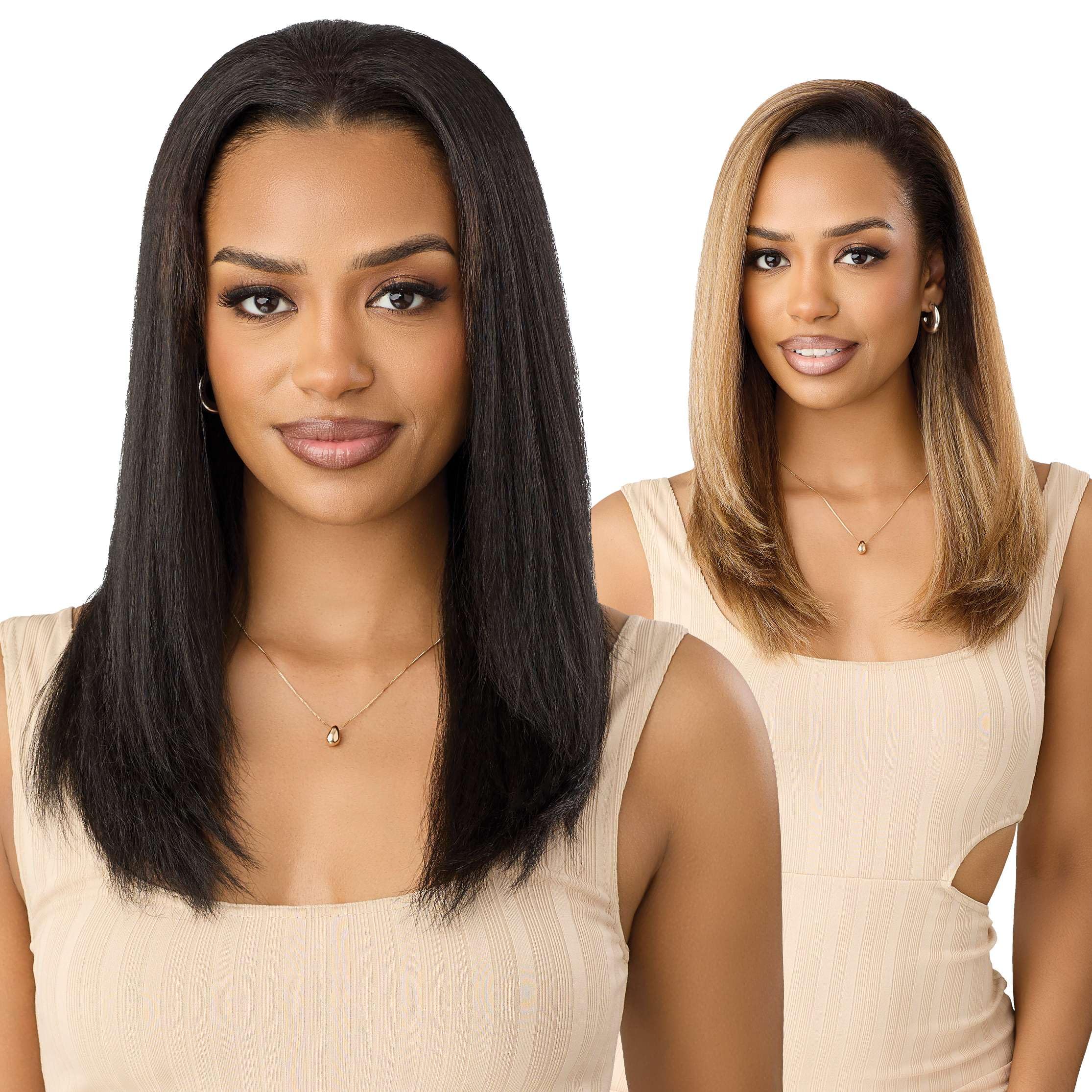 Outre Quick Weave Synthetic Half Wig - Roma 20" (OFF BLACK 1B)