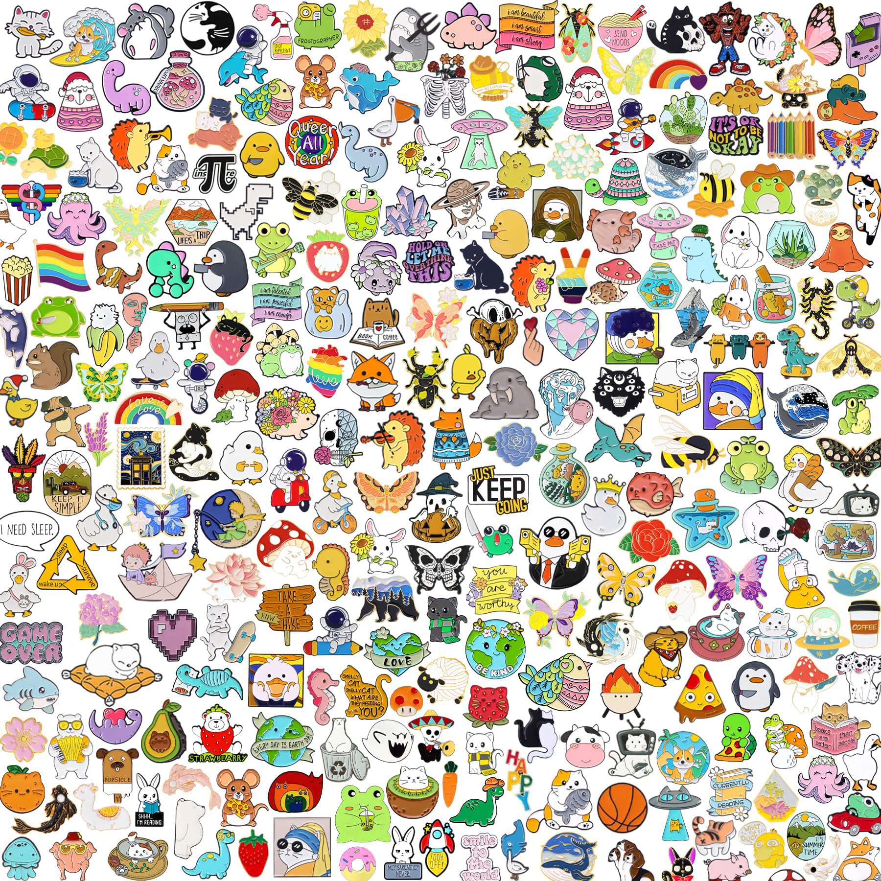 Sponsored Ad - 20/40/60 pcs Cute Mixed Enamel Pins Bulk Set, Funny Plant Anime Lapel Badges, Cartoon Button Pins Jewelry for Backpack Cloths Hats Jacket Decoration, Festival Gifts