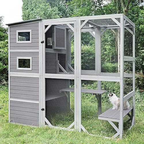 Miniatura 1 de Casa para gatos al aire libre, interior, jaula grande Catio Kitty recintos, Walk in Cat Condo Playpen - Super grande 77 pulgadas