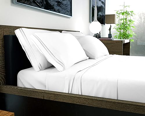 Miniatura 8 de DREAMCARE - Juego de sábanas y fundas de almohada, 6 piezas, hasta 21 pulgadas, colección 2500 Supreme, suavidad superior, de hotel, resisten las