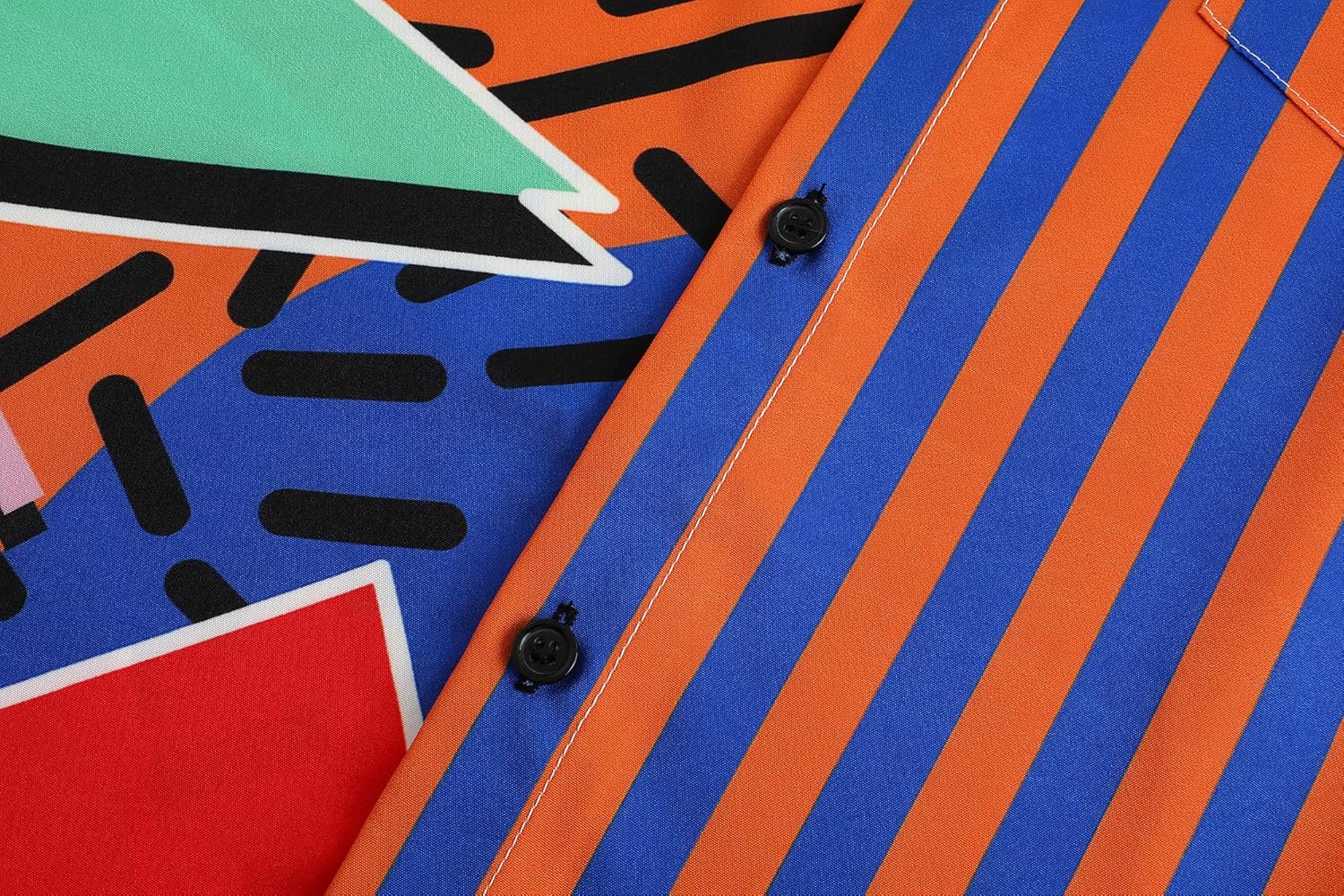 DOOPCCOR 90s Shirt 80s Shirts for Men 80s 90s Disco Retro Casual Button-Down Shirts 80s Mens Clothing - Image 6