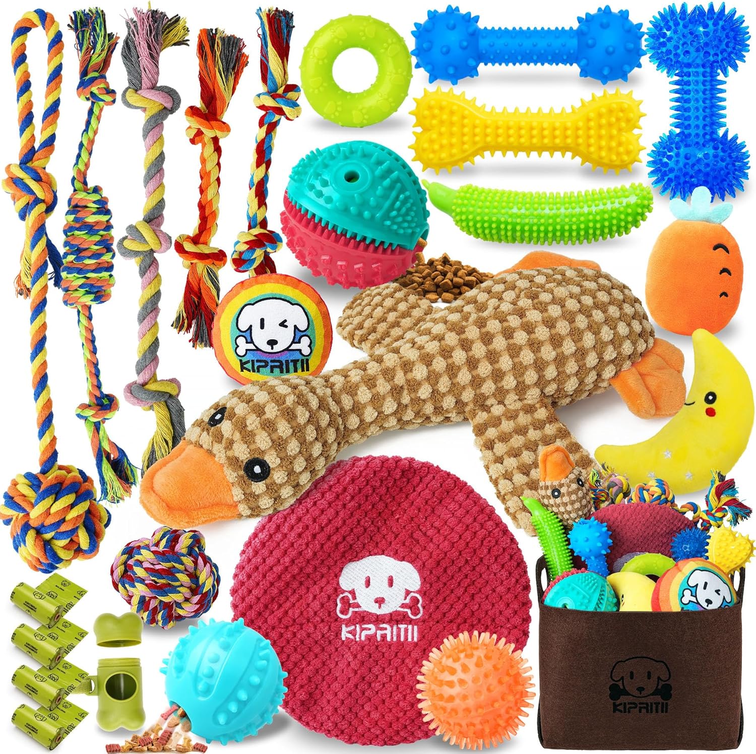 Pet Supplies KIPRITII Puppy Teething Chew Toys 25 Pack Charming