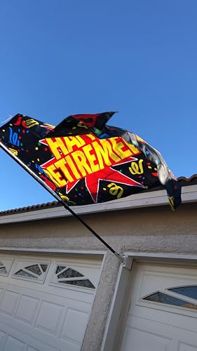 Flagge "Happy Retirement" 152x91 Cm - Schwarz, 100% Polyester Mit Ösen