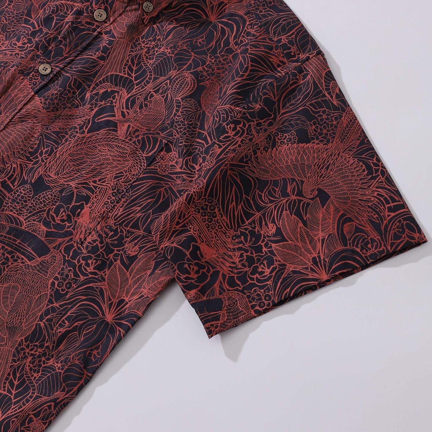 YIUME Hawaiian Shirt for Men Animal Shirt 100% Cotton Casual Oversized Aloha Shirts with Pocket
