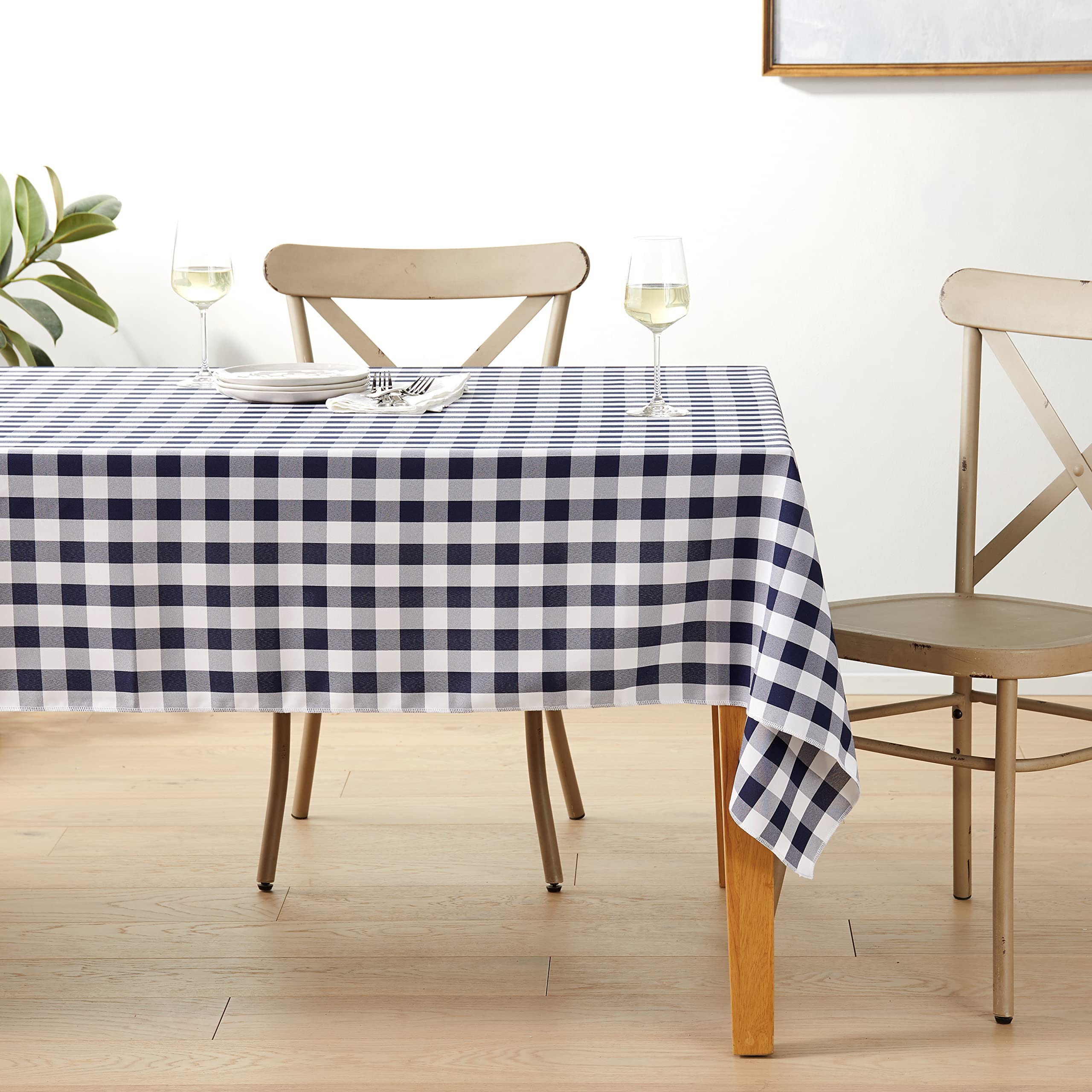 Amazon.co.jp: LA Linen 長方形チェックテーブルクロス 60インチ x 126