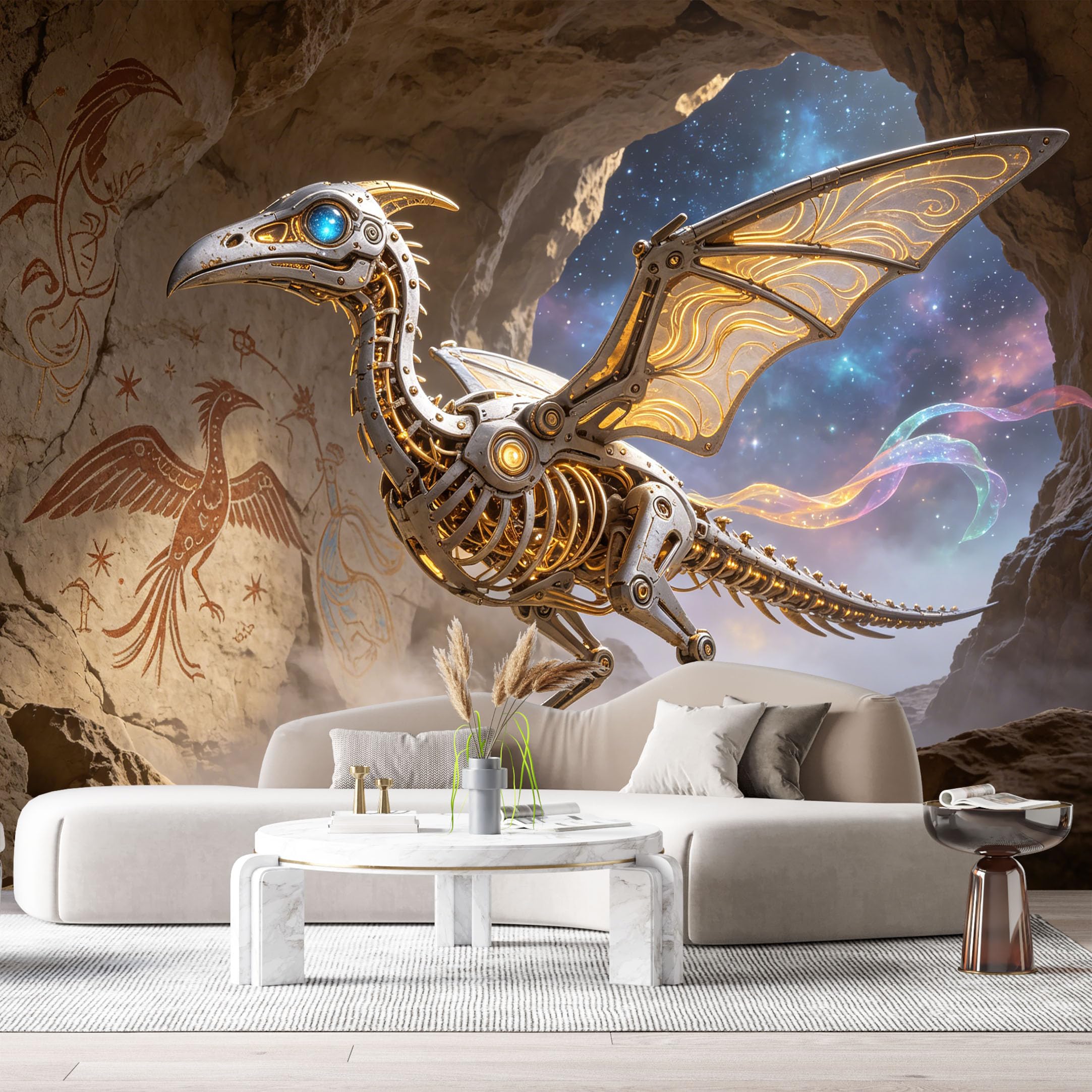 Custom Size Wall Mural Heavy Armored Fantasy Beast Mech Fantasy Cave SciFi Art SelfAdhesive Art Prints Removable Large Wallpaper Boy Bedroom Esports Room Game Room Tenant Room Studio