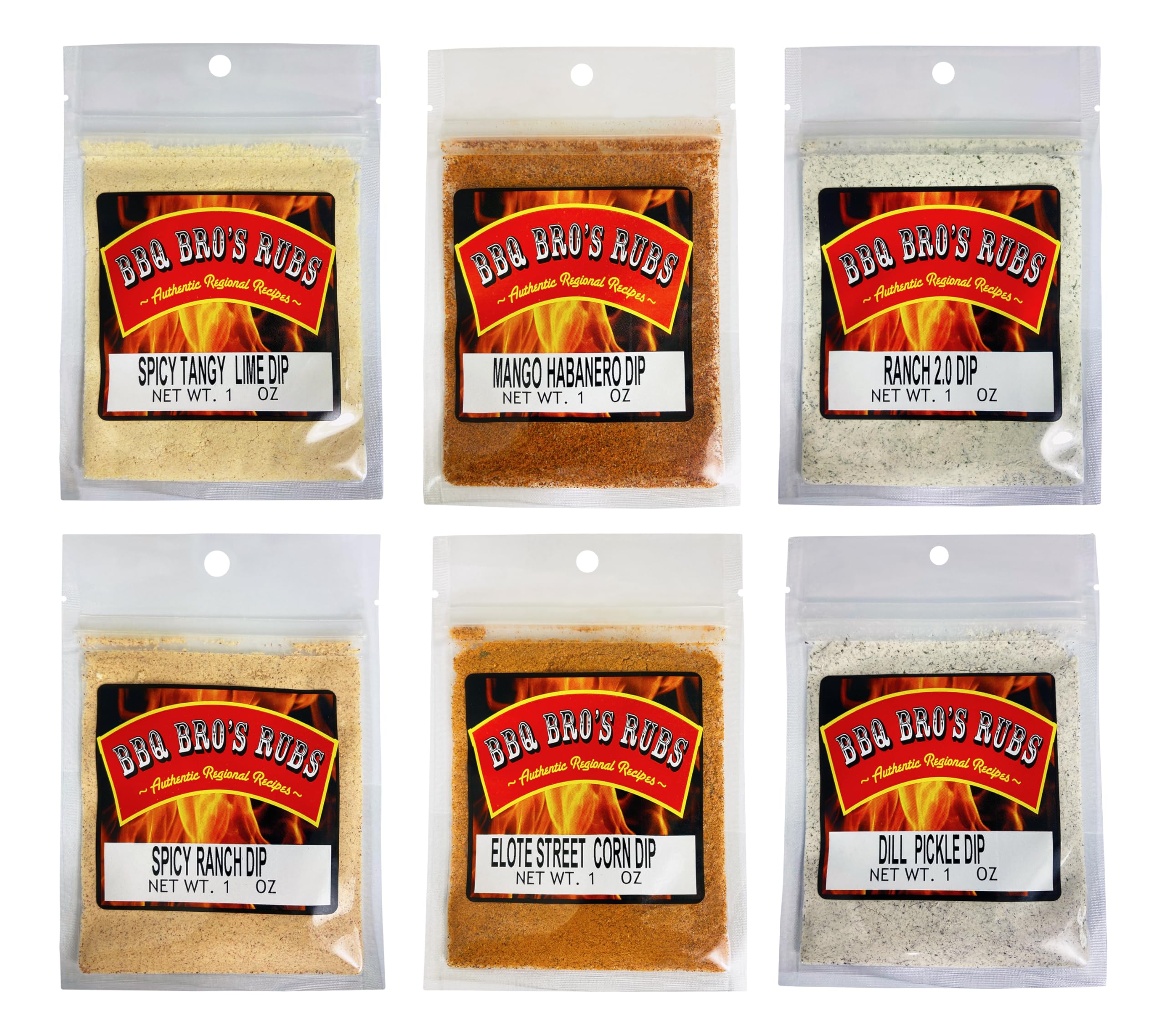 BBQ Bros Supreme Dip Mix for Snacks, Vegetables & Spreads - Dry Seasoning Mix for Chicken Wings, Potato Chips & Appetizers- Ultimate Flavor Enhancer (6 Flavor Combo Pack)