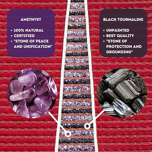 Miniatura 3 de MediCrystal - Esterilla de turmalina de amatista con calor infrarrojo lejano - Profesional 71 "x 32" - Cálida y cura con cristales naturales -