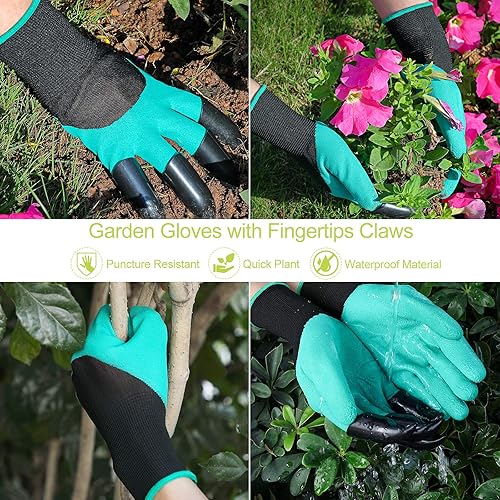 Miniatura 5 de Juego de herramientas de jardinería, 13 piezas de herramientas de jardinería de aluminio resistente, juego de herramientas de jardín con estampado