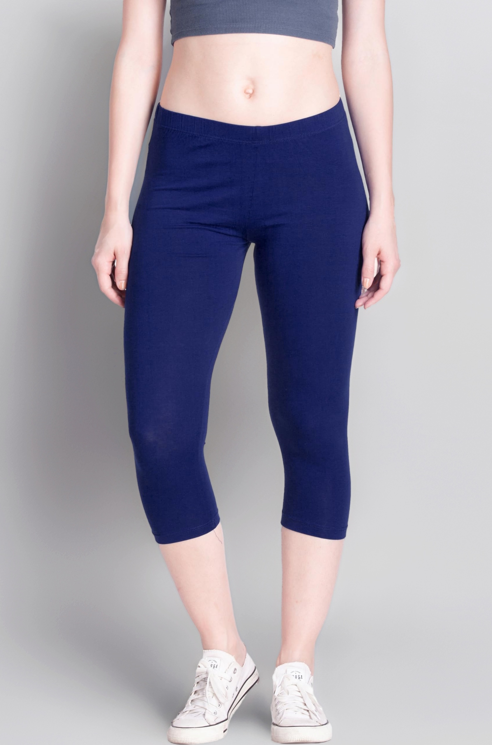 Lyra Women's Mid Rise Fitted Capri (Lyra_Capri_67_Rblue_FreeSize_1Pc)|L