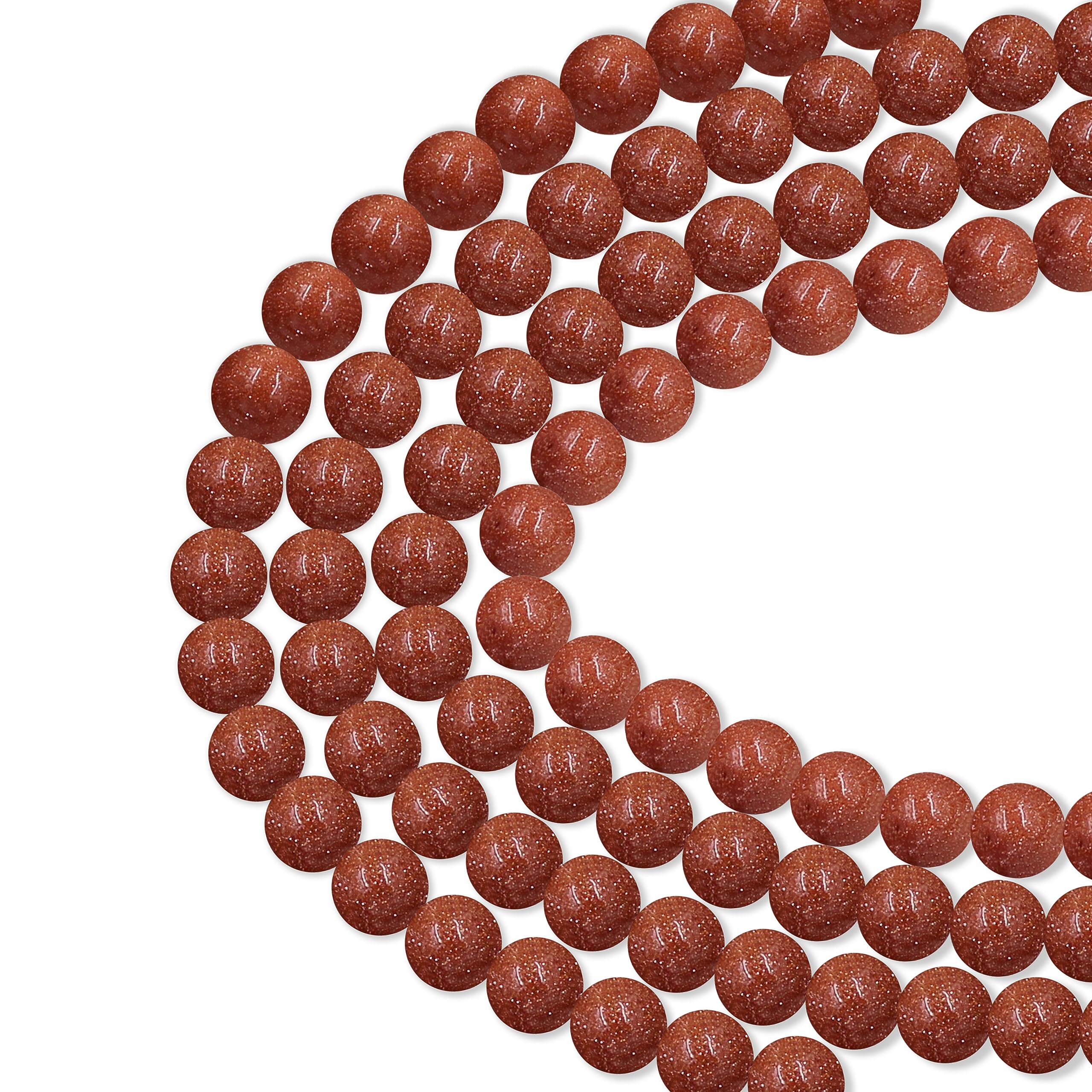 180pcs 6mm Round Synthetic Golden Sandstone Loose Stone Beads for Jewelry Making DIY Crafts Design with 10m Stretch Cord — image 1