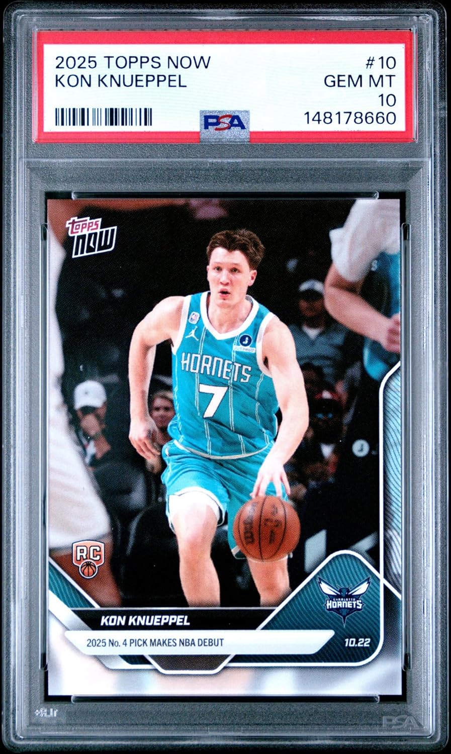 Graded 2025 Topps Now Kon Knueppel #10 Rookie RC Basketball Card PSA 10 Gem Mint
