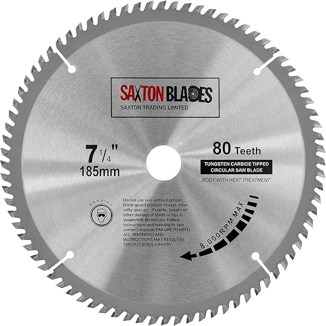TCT18580T20B TCT Circular Saw Blade 185mm x 80T x 20mm Bore (16mm ring) fits Evolution Bosch Makita etc