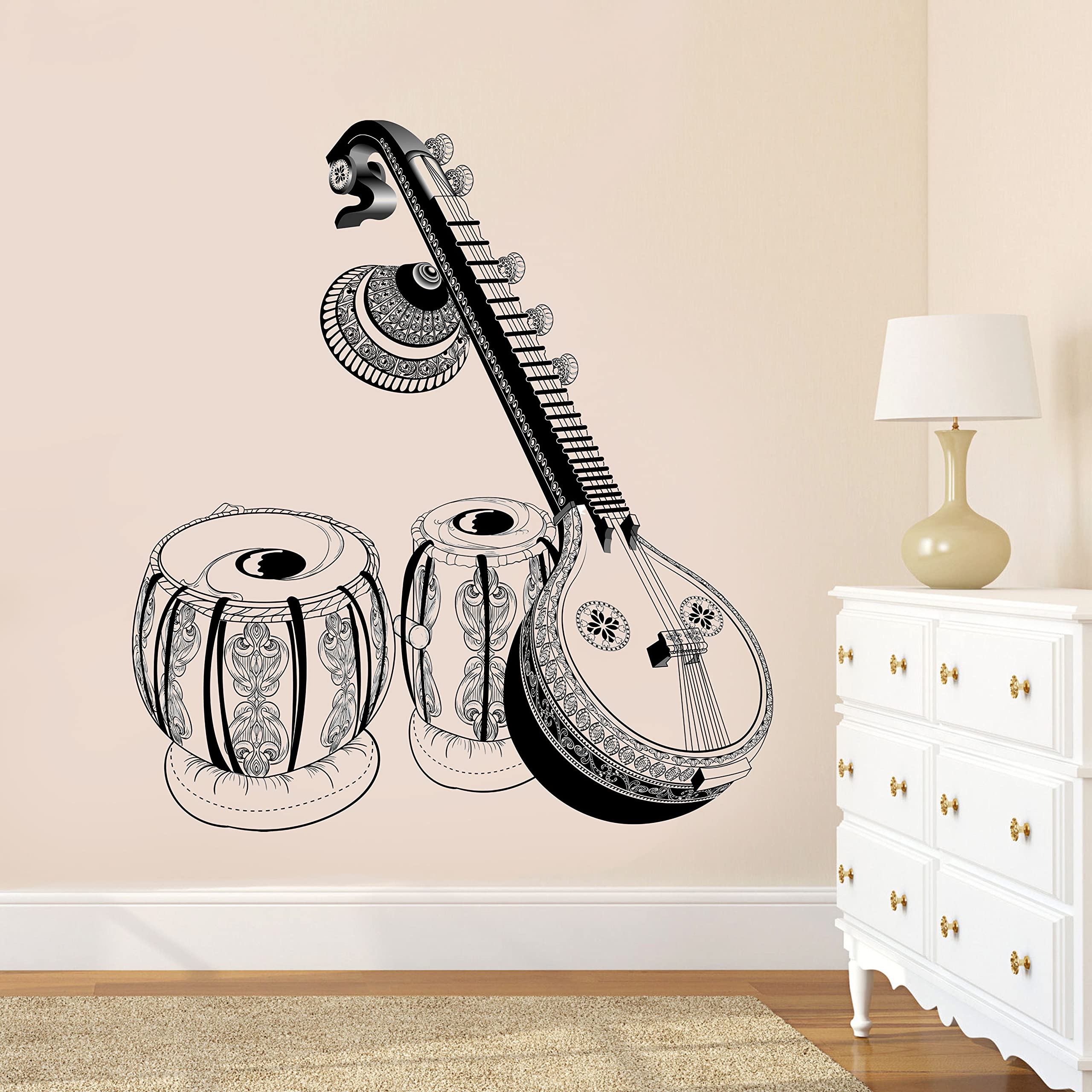 DivineDesigns™ Tabla & Sitarr Wall Sticker (PVC Vinyl, 51 cm x 61 cm) Multicolour (B0BFXH7TJ4) Amazon Price History, Amazon Price Tracker