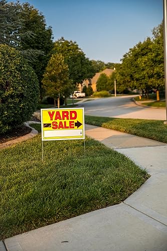 Miniatura 5 de Sunburst Systems 3930 3930 Yard, cartel de venta de patio montado con estaca en U, 32 pulgadas de alto x 22 pulgadas de ancho, amarillo y rojo, 10