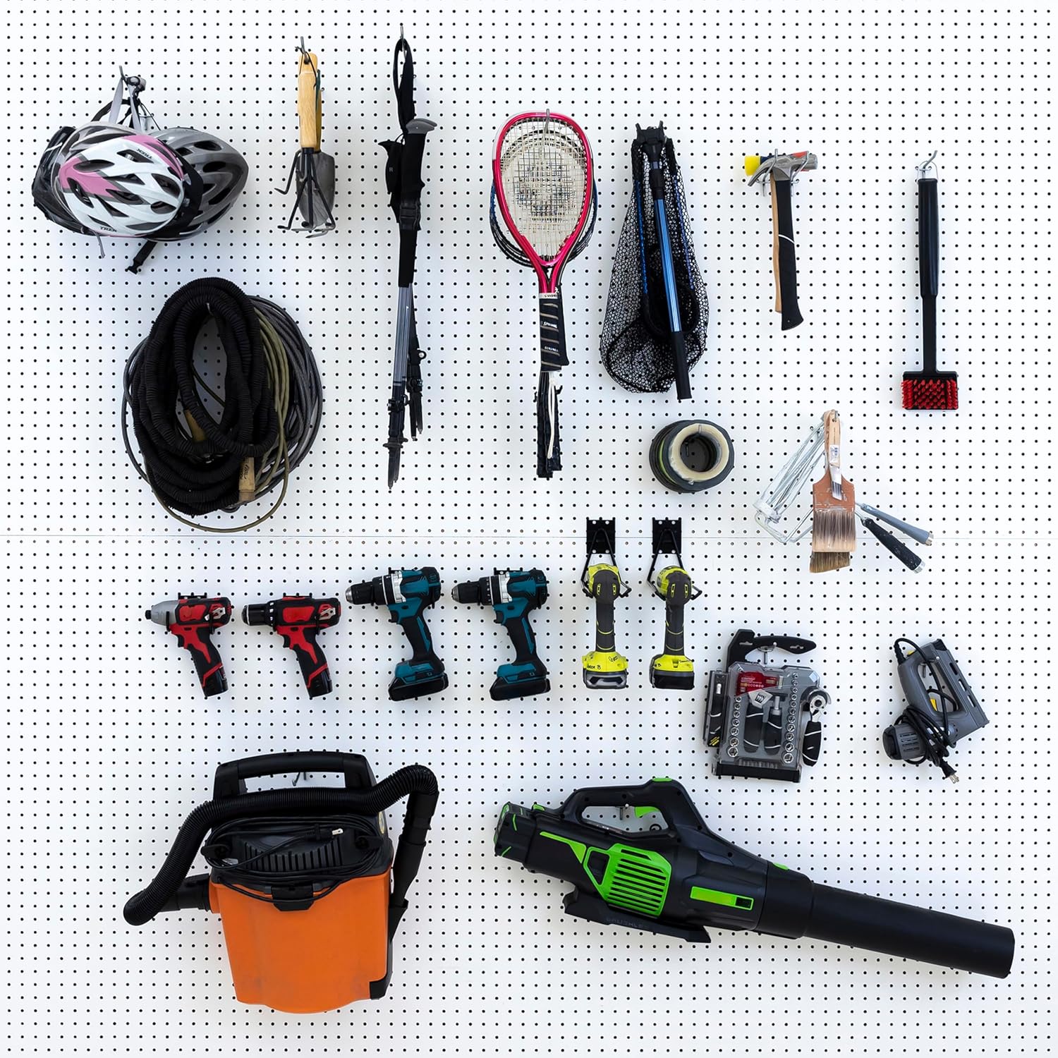 Premier Large Drill Pegboard Utility Hook Pack, Includes: Five (5) Heavy-Duty Drill Garage Utility Hooks and Fifteen (15) Extra-Heavy-Grade Pegboard Hooks (Quantity 1) (1)