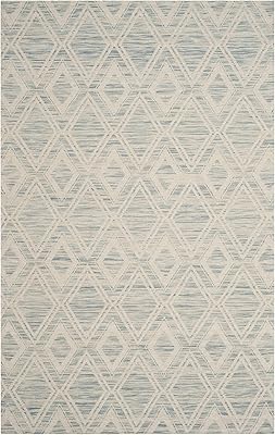 SAFAVIEH Marbella Collection Area Rug - 5' x 8', Light Blue & Ivory, Handmade Wool, Ideal for High Traffic Areas in Living Room, Bedroom (MRB312B)