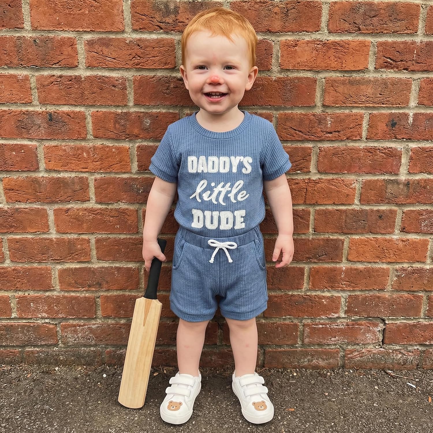 Newborn Baby Boy Summer Outfit Set Letter Embroidery Crew Neck Romper Jumpsuits Shorts Cute Infant Waffle Clothes