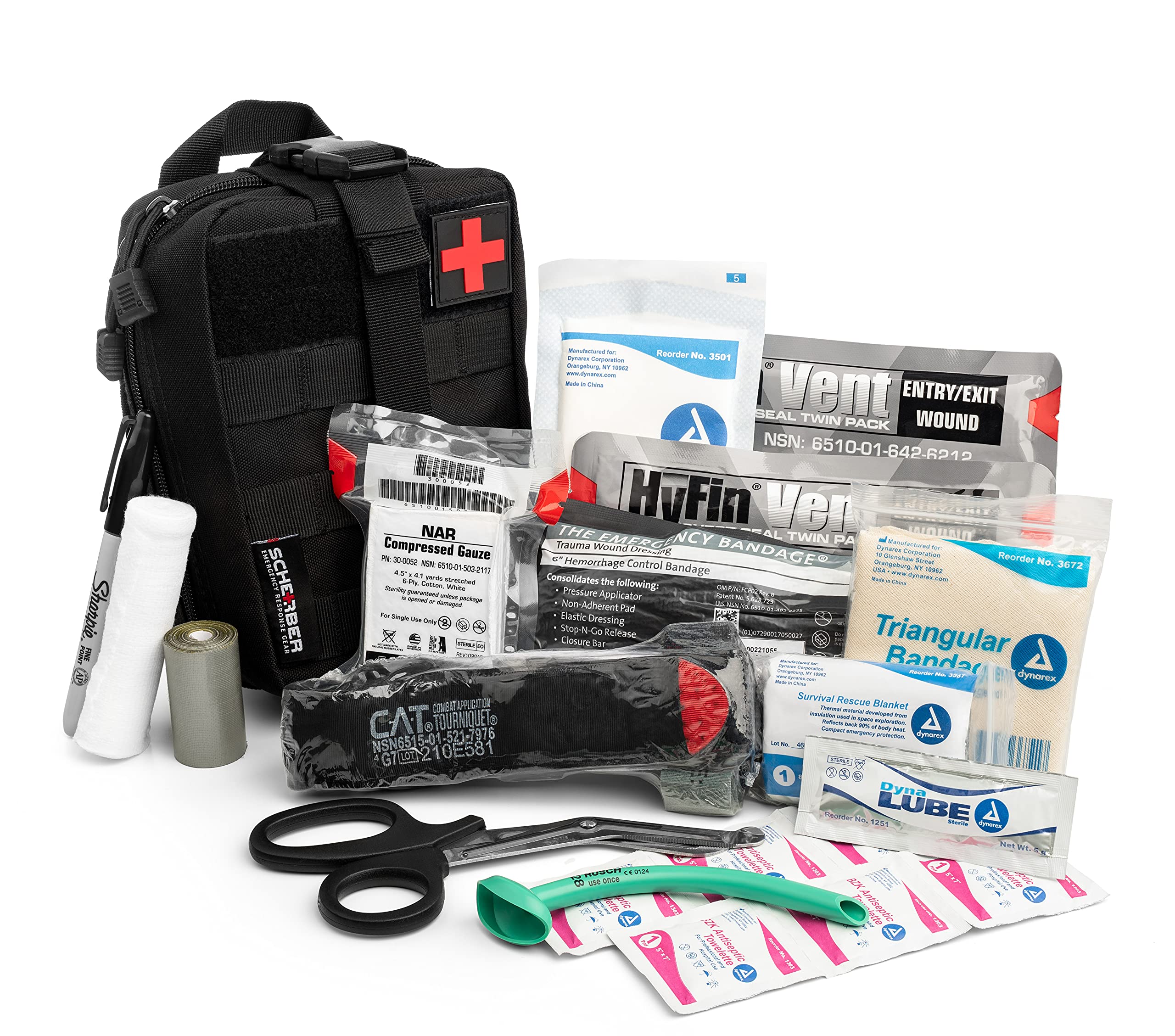 Scherber Premium IFAK Kit Trauma Pack Fully Stocked MOLLE Pouch w/CAT