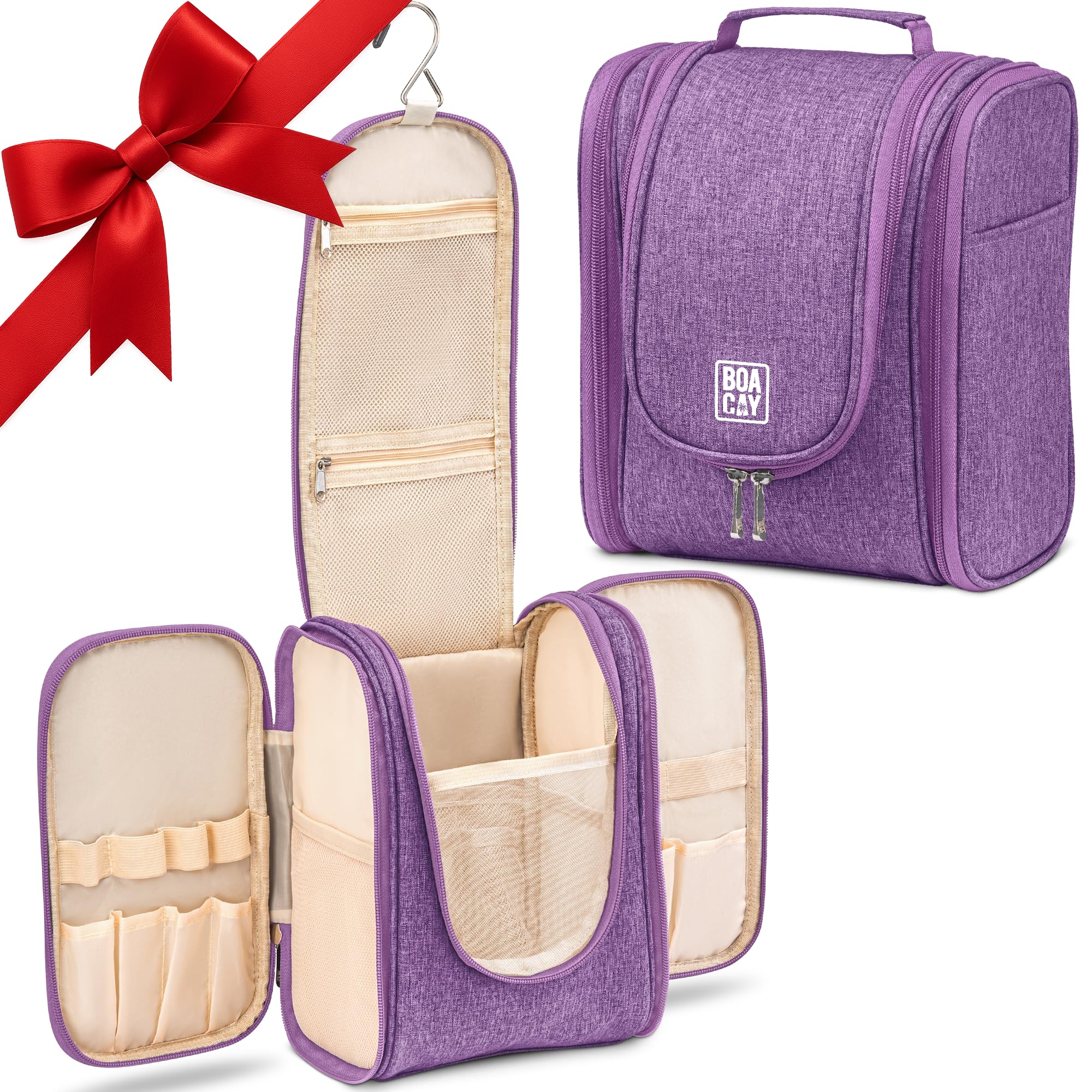 BOACAY Hanging Travel Toiletry Bag for Women & Men, Makeup Bag, Shower Bag