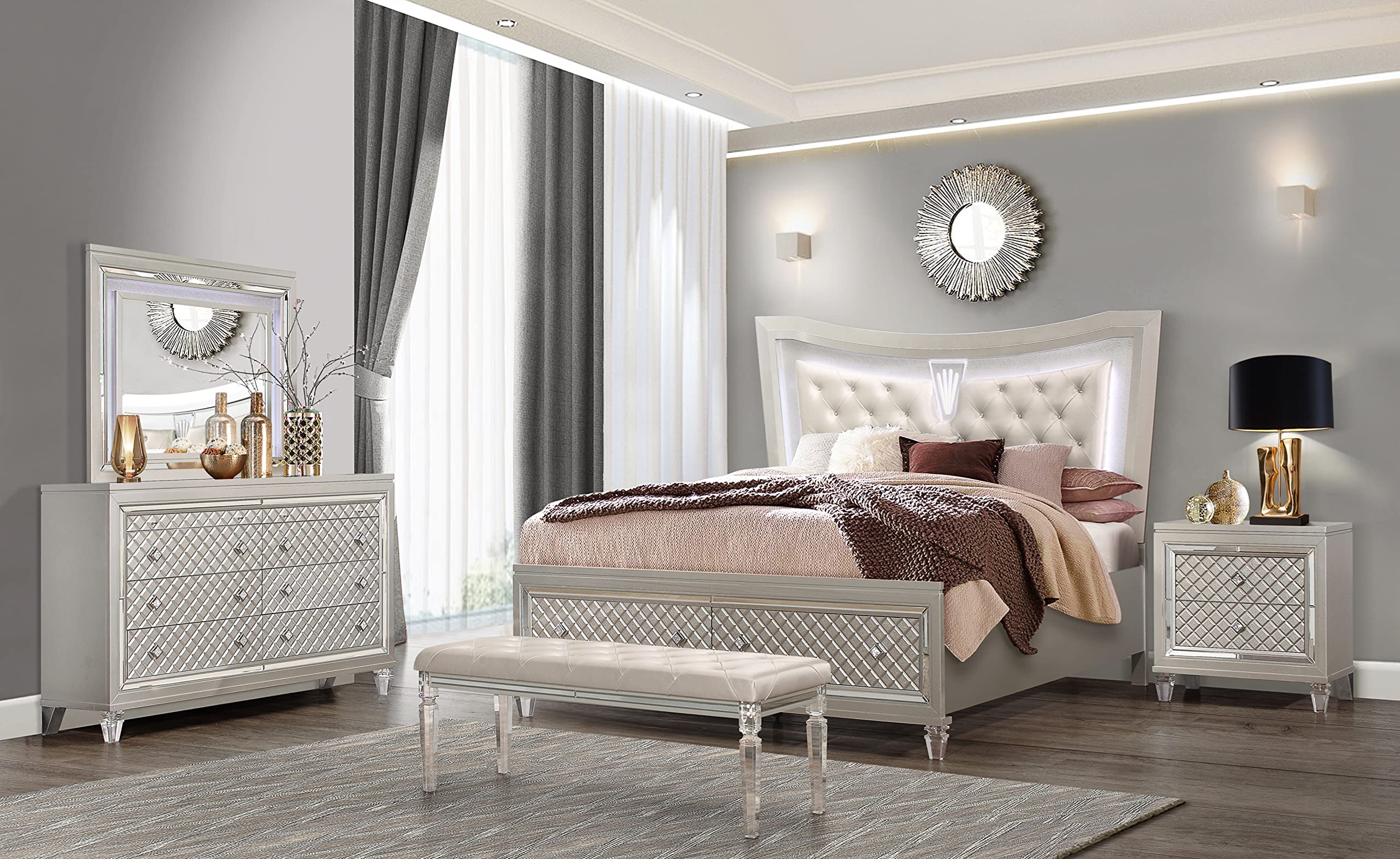 Global Furniture USA Champagne Paris Dresser : Home & Kitchen