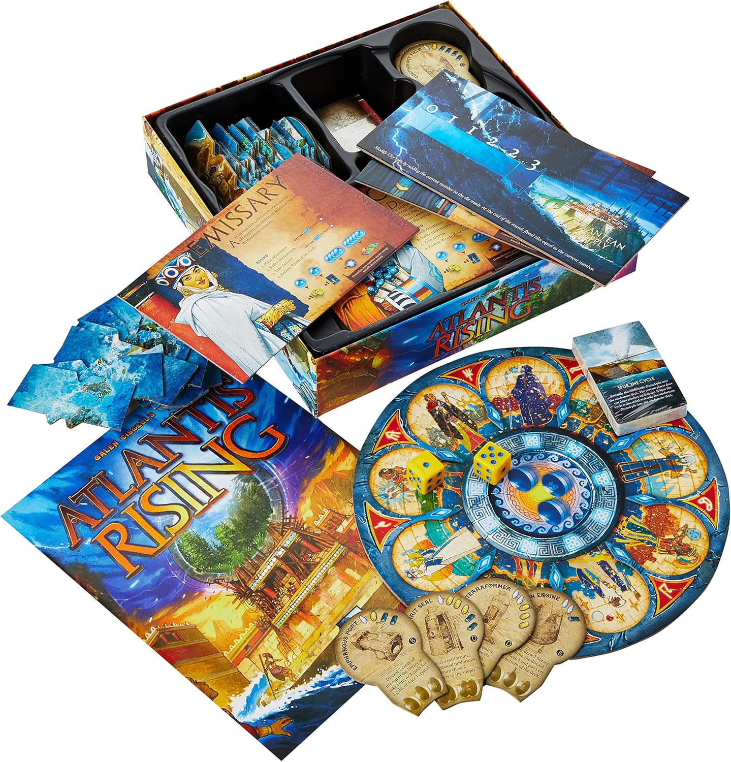 Atlantis Rising (2nd Edition) Standard Edition – Cooperative Worker Placement Board Game for 1–7 Players, 60–120 Minutes Gameplay, Strategy Game with Modular Island, Family & Adult Board Game