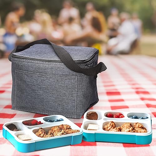 Miniatura 6 de Juego de 10 bolsas de almuerzo aisladas, paquete a granel, perfecta para el trabajo, viajes, eventos al aire libre, color negro