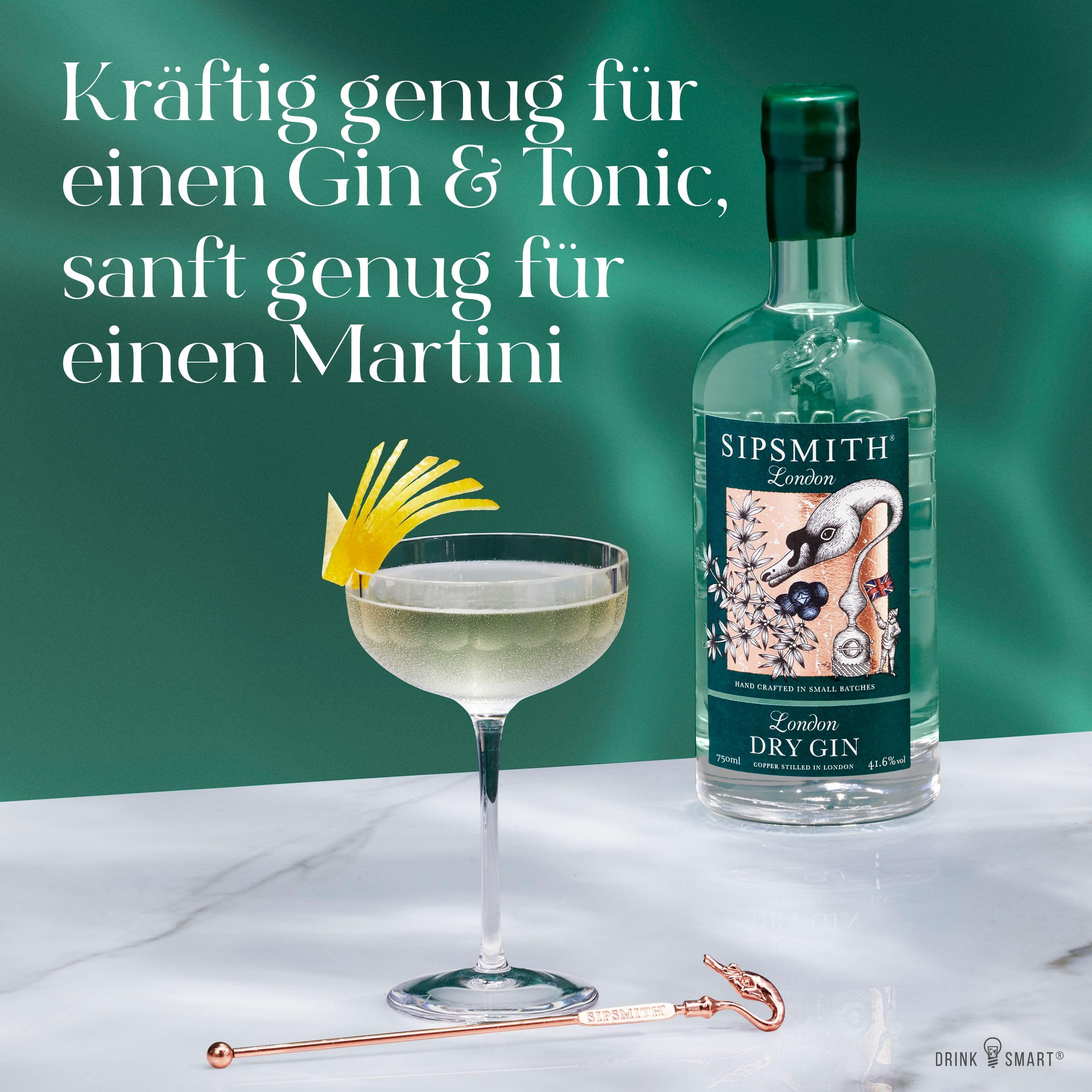 Sipsmith London Dry Gin | samtiger und charaktervoller London Dry Gin | Weich genug für einen Martini, ebenso intensiv für einen Gin & Tonic I 41.6% Vol | 700ml Einzelflasche