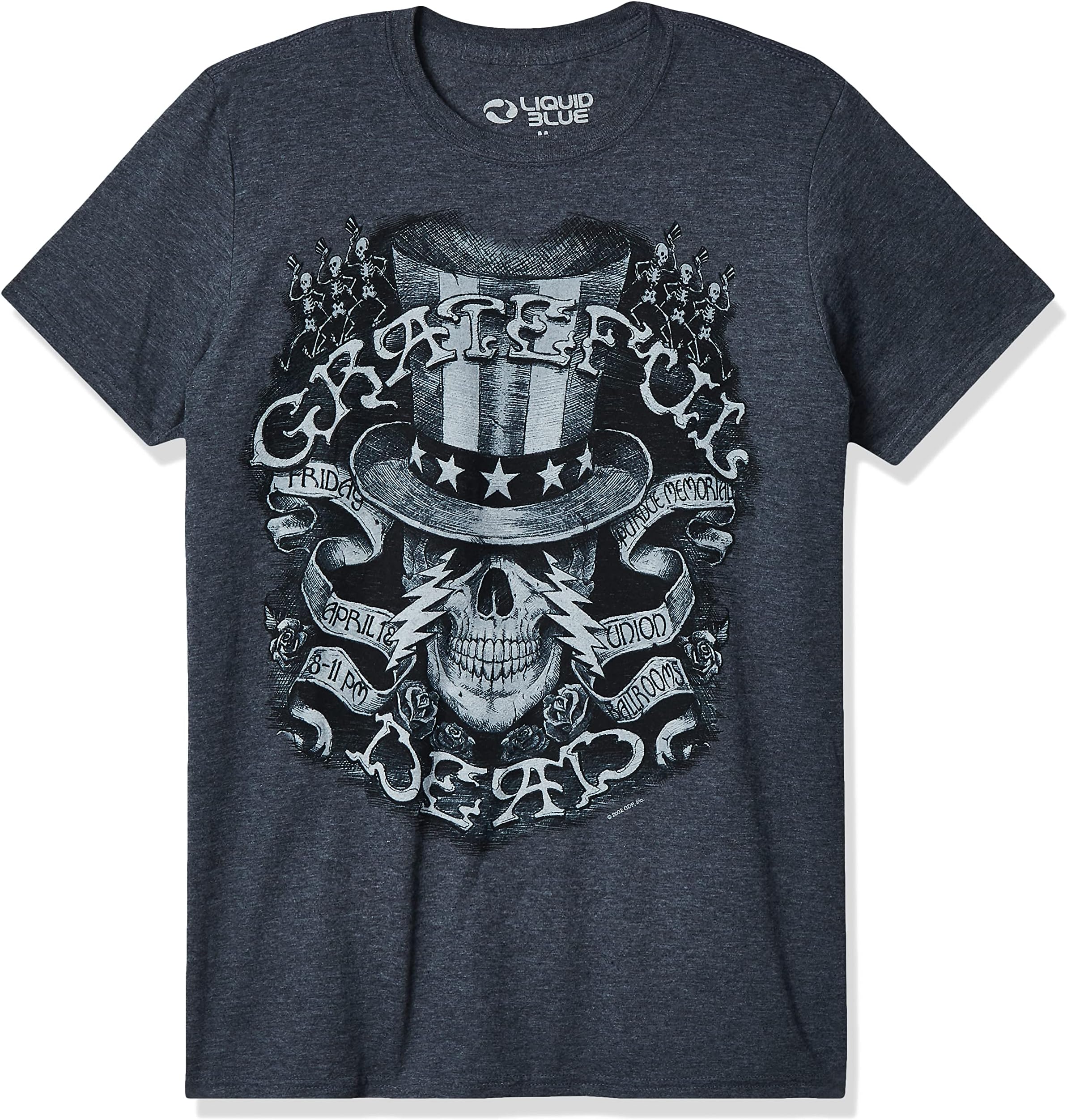 Liquid BlueUnisex Grateful Dead Memorial Ball Room Short Sleeve T-shirt T-Shirt