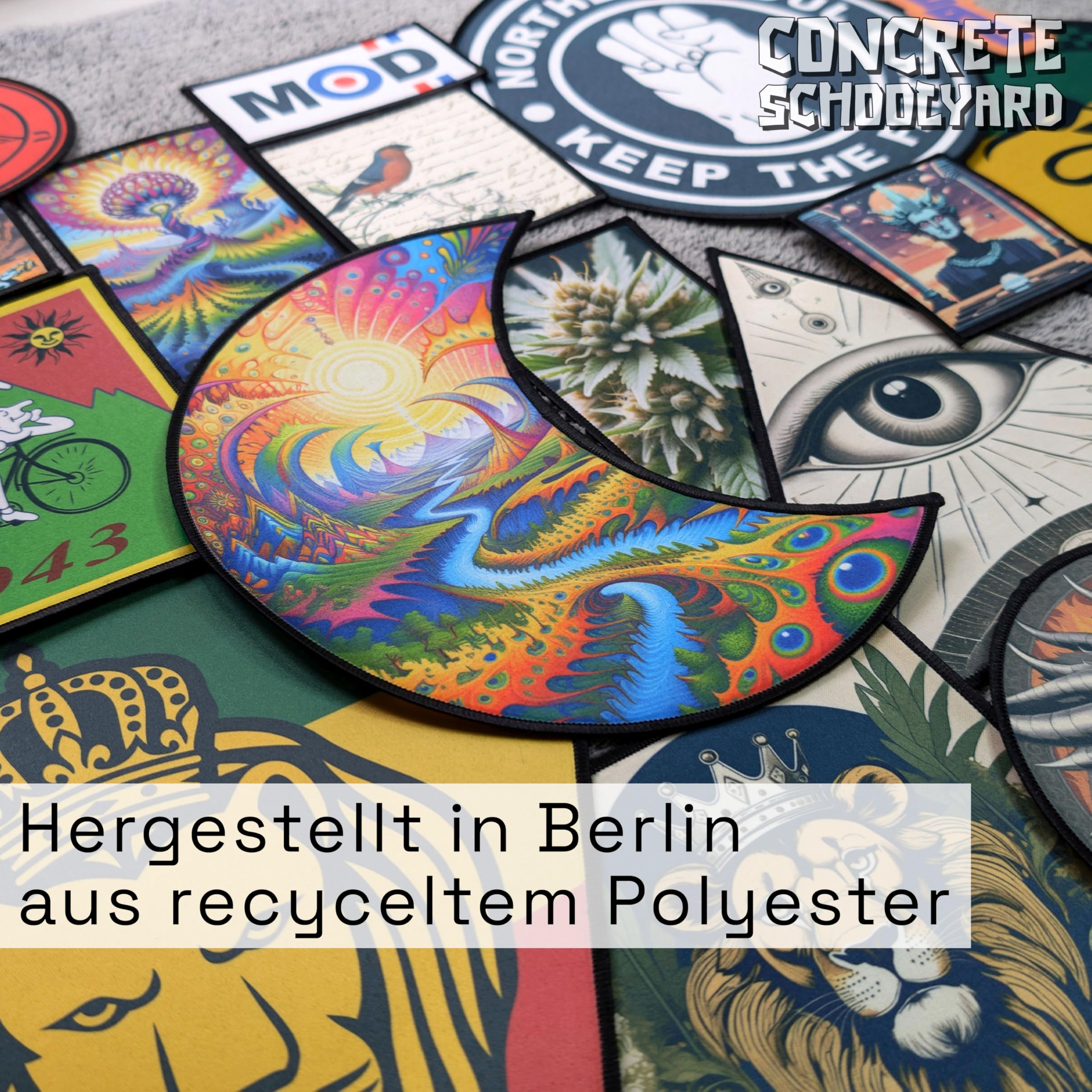 Groß 20cm Individuell Kries Aufnäher Zum Aufnähen | Personalisiert Rückenpatch mit Wunschmotiv – Bild, Logo | Selbst gestalten Rückenaufnäher für Kleidung & Jacke | Custom Rund Iron On Backpatch