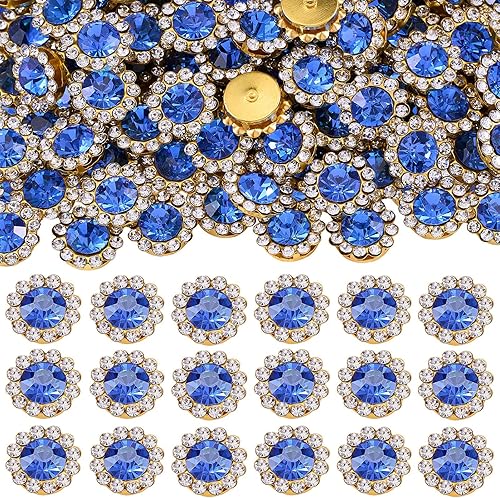 Miniatura 23 de 160 diamantes de imitación para coser de 0.472 pulgadas, base de metal, diamantes de imitación para coser en ropa, zapatos, aretes, cinturón